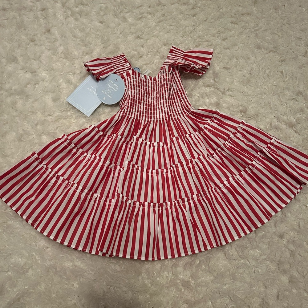 Hill House Red and White Smocked Sundress